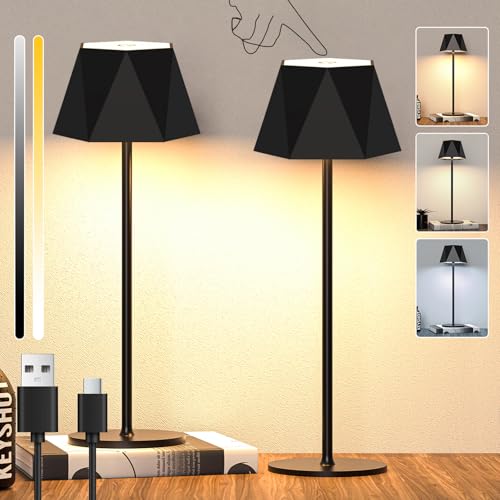 2 St Ck Led Dimmbare Akku Tischlampe Kabellose