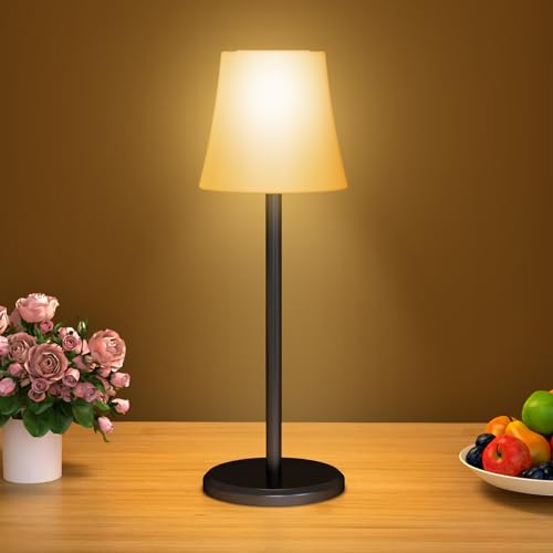Suright Tischlampe Kabellos Akku Tischleuchte Stufenlose Dimmbare 3