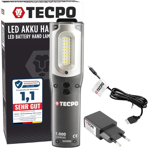 Tecpo 300550 Akku Werkstattlampe 1000 Lumen 27 Smd