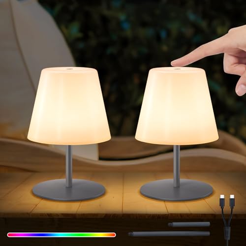 Nicebuy Led Tischlampe Akku 2er Set Touch Dimmbar