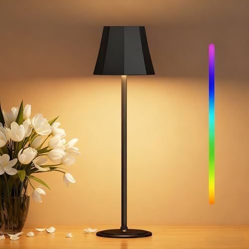 Suright Tischlampe Kabellos Mit 3 Farbmodi Rgb Akku
