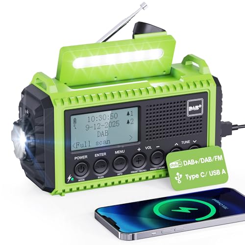 Kurbelradio Dab Ukw Mit Akku 5000mah Tragbare Solar