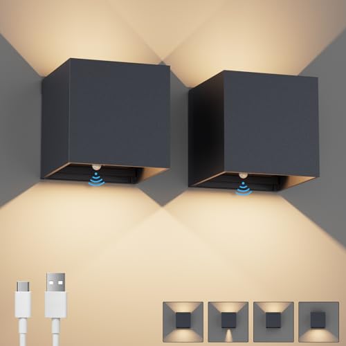 K Bright 2pcs Akku Wandleuchte Mit Bewegungsmelder Innen