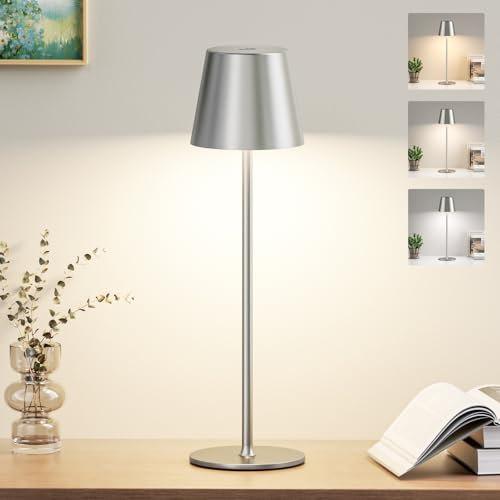 Preeotti Tischlampe Kabellos Akku Led Tischleuchte Touch Mit