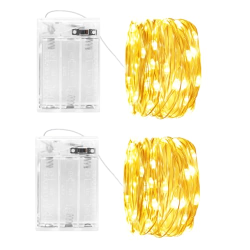 Cshare Led Lichterkette Batterie 2x 5m 50led Silberdraht