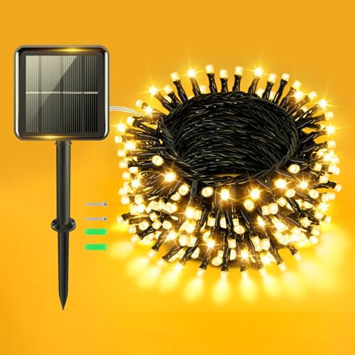 Gcstnn Solar Lichterkette Aussen 12m 120led Solarlichterkette Au