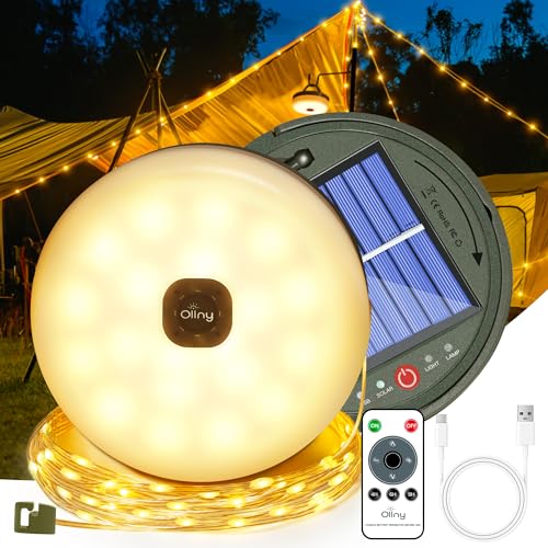 Ollny Solar Camping Lichterkette Aufrollbar 3 In 1