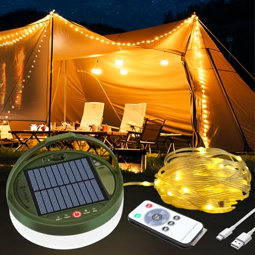 Trywise Camping Lichterkette Aufrollbar 20m Aufrollbare Lichterkette Solaraufladung