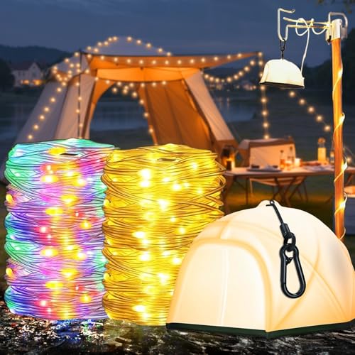 Romanjoy 15 Meter Camping Lichterkette Aufrollbar Tragbar Und