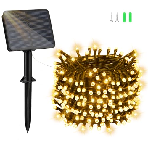 Dalugo Solar Lichterkette Aussen 22m 200 Led Warmwei
