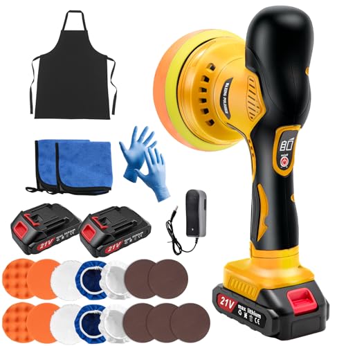 Poliermaschine Auto Akku 8 Variable Geschwindigkeiten 6 Inch