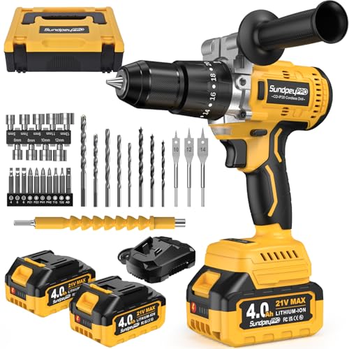 Sundpeypro Akkuschrauber Mit Schlagbohrfunktion 21v 120nm B Rstenloser