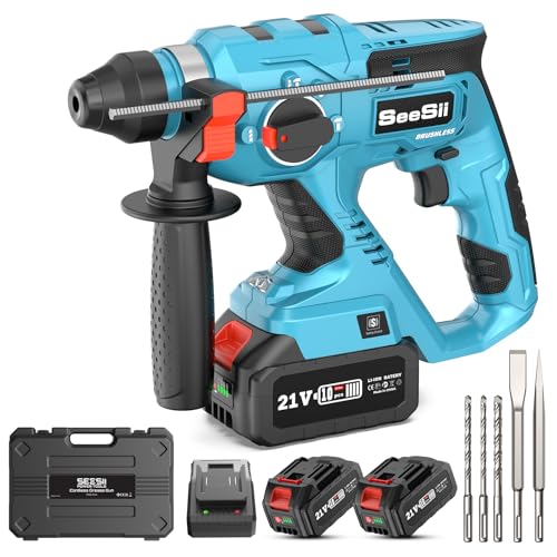 Seesii 4 In 1 Akku Bohrhammer Set Schlagbohrmaschine