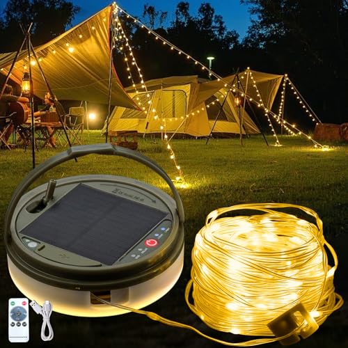 Jimacro Camping Lichterkette Solar Aufrollbar 12m 39 37ft