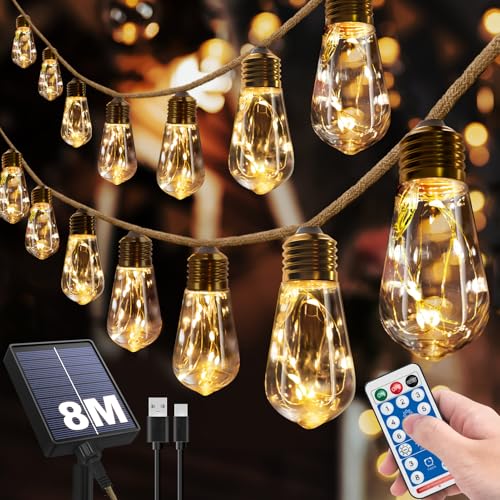 Risemart Solar Lichterkette Aussen Mit 16 Gl Hbirnen