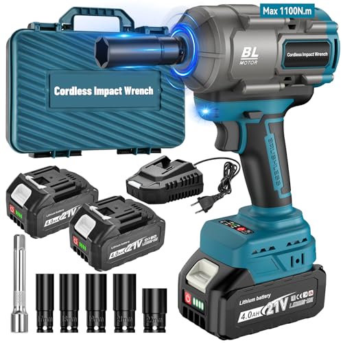 Yofuly Akku Schlagschrauber 1100nm Mit 2x 4000mah Akkus